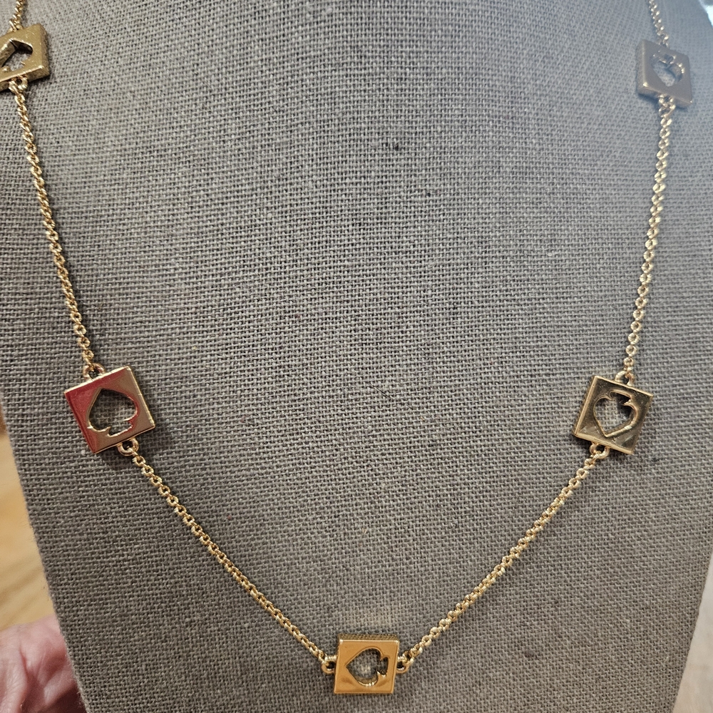 Kate Spade Gold Square Heart Necklace
